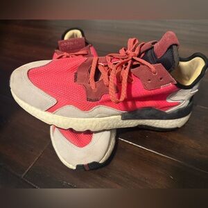 Adidas Men’s Bright Red and Black Sneakers